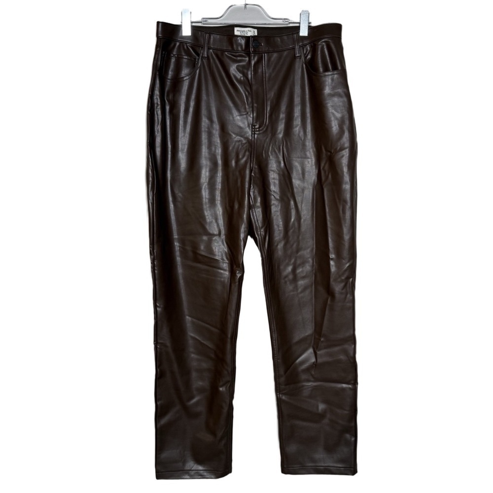 Abercrombie & Fitch Curve Love 90 straight ultra high rise Chocolate Brown Pants